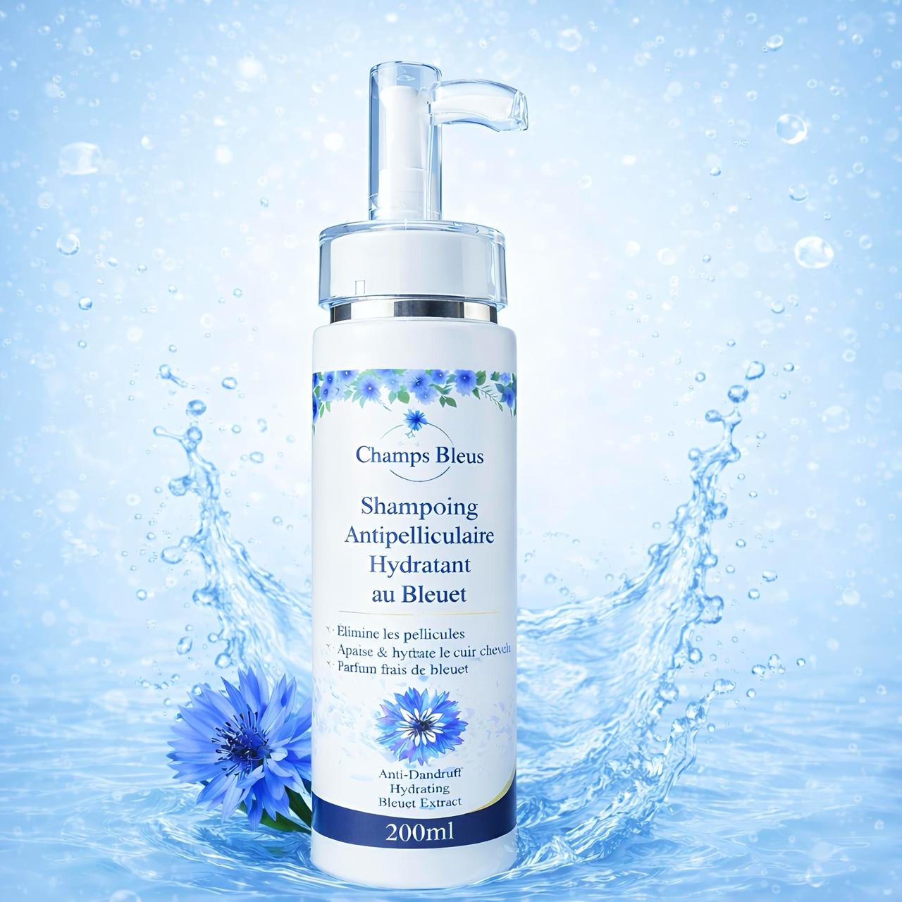 Shampoing Antipelliculaire Hydratant 2-en-1 au Bleuet
